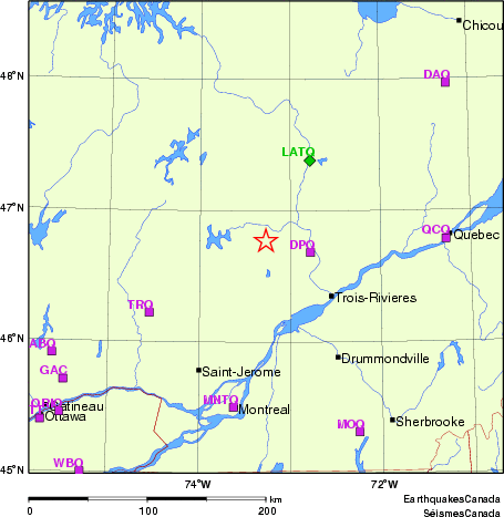 carte des localisations des stations sismologiques locales