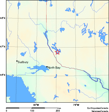 carte des environs du séisme