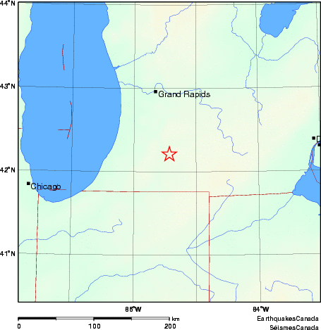 carte des environs du séisme