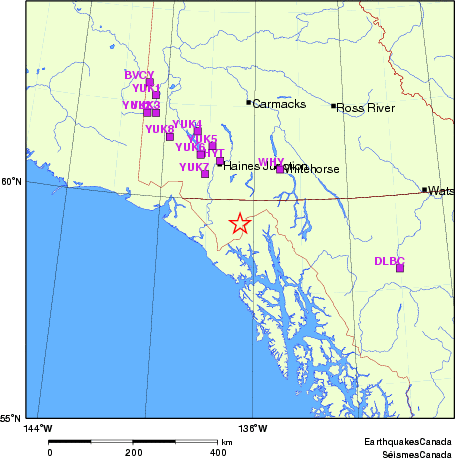 carte des localisations des stations sismologiques locales