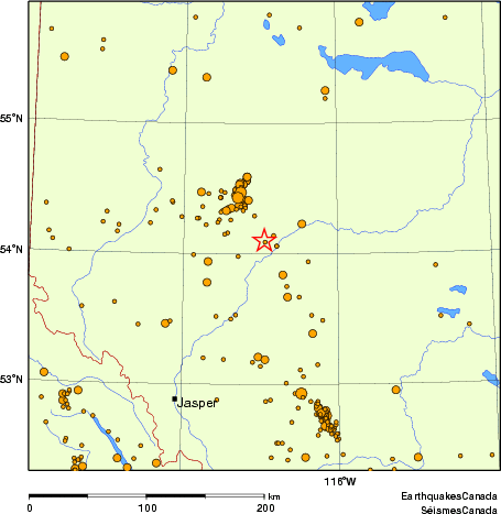 carte des des séismes de magnitude 2,0 et plus depuis 2000