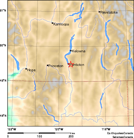 carte des environs du séisme