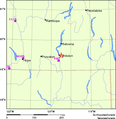 Map of Regional Seismographs