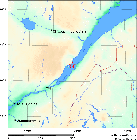 carte des environs du séisme