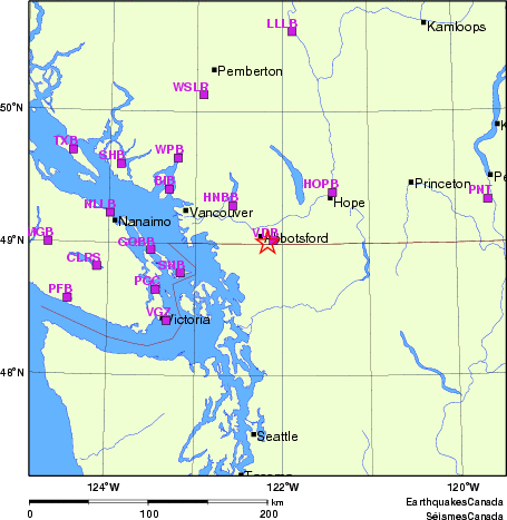 Map of Regional Seismographs