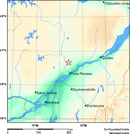 carte des environs du séisme