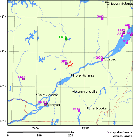 carte des localisations des stations sismologiques locales