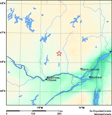 carte des environs du séisme