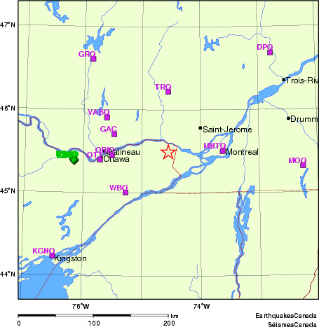 Map of Regional Seismographs