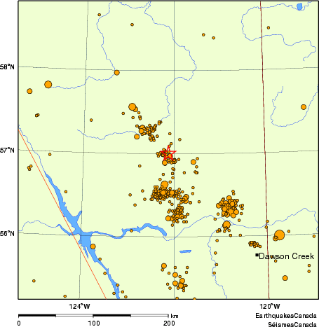 carte des des séismes de magnitude 2,0 et plus depuis 2000