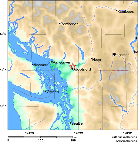 carte des environs du séisme