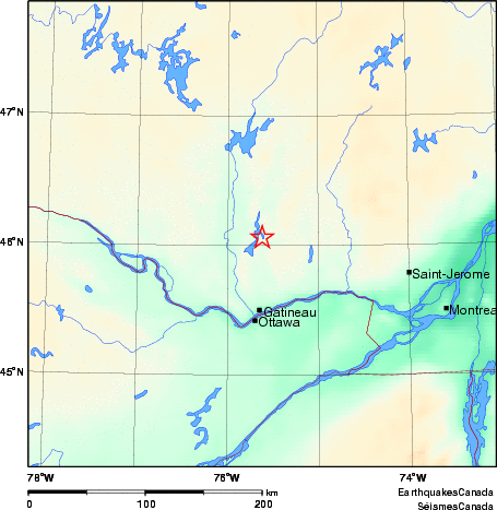 carte des environs du séisme