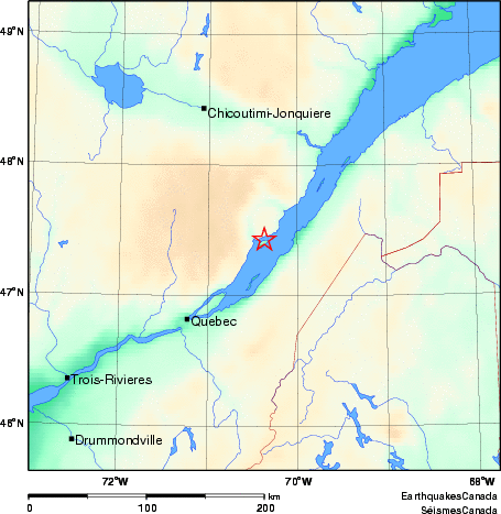 carte des environs du séisme