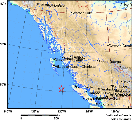 carte des environs du séisme