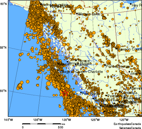 Map of earthquakes magnitude 2.0 and larger, 2000 - present