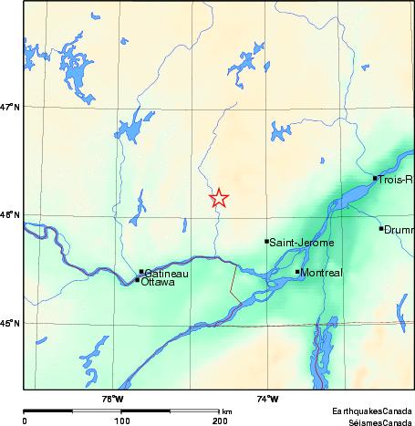 carte des environs du séisme