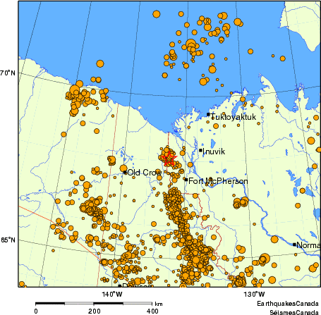 carte des des séismes de magnitude 2,0 et plus depuis 2000