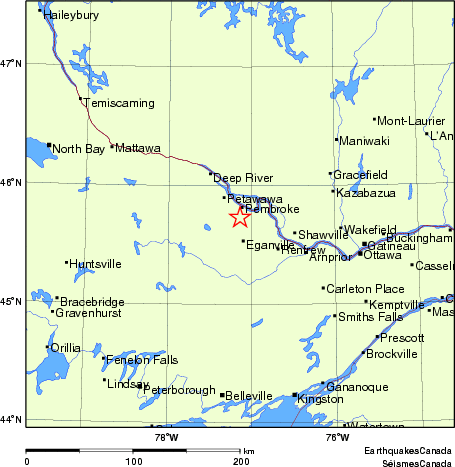 carte des endroits près de l'épicentre