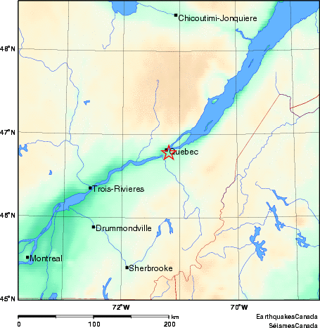 carte des environs du séisme