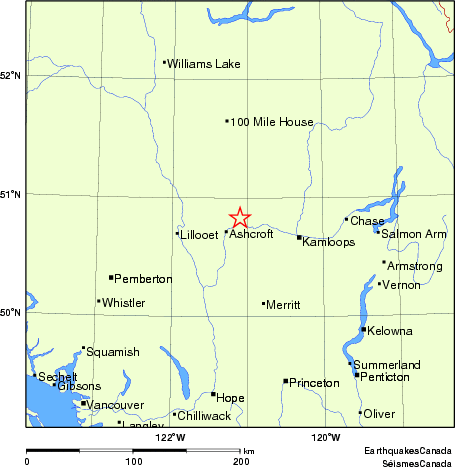 carte des endroits près de l'épicentre