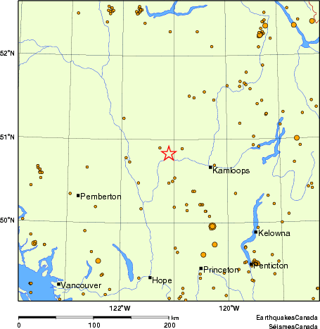 carte des des séismes de magnitude 2,0 et plus depuis 2000