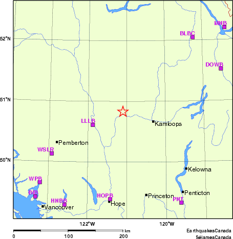 carte des localisations des stations sismologiques locales