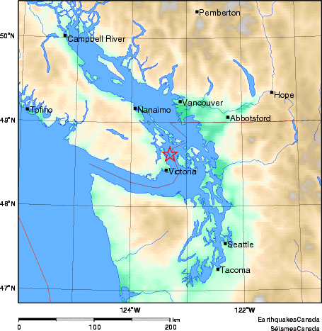 carte des environs du séisme