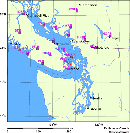 Map of Regional Seismographs