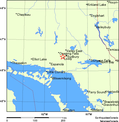 Map of Earthquake Localities