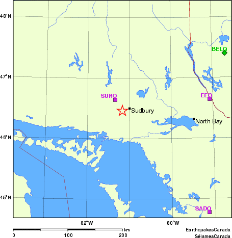 carte des localisations des stations sismologiques locales