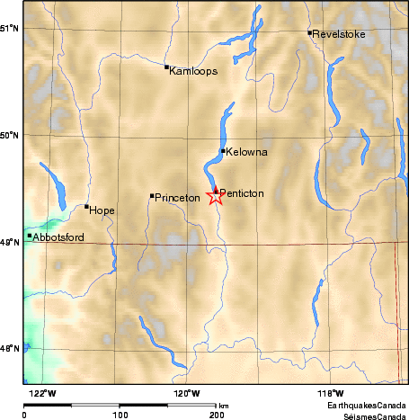 carte des environs du séisme