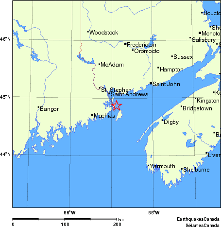 carte des endroits près de l'épicentre