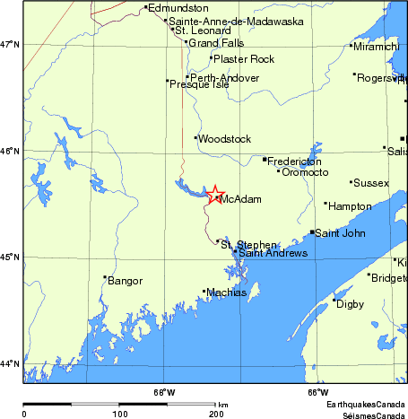 carte des endroits près de l'épicentre