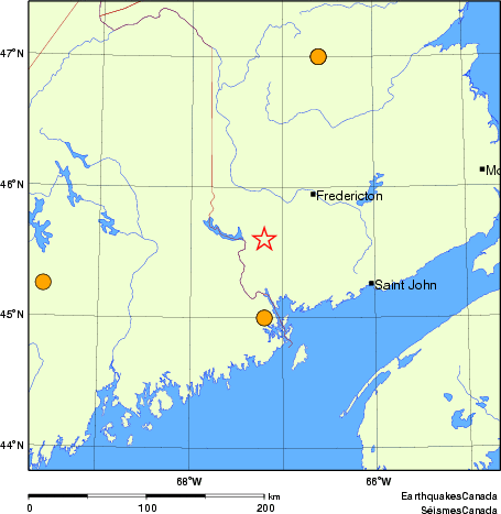 Map of historical earthquakes magnitude 5.0 and larger.  Details in the data table below