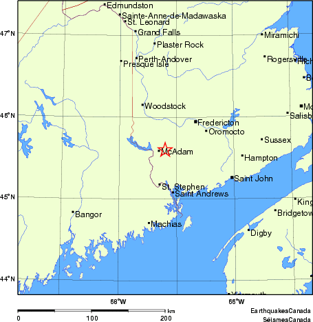 carte des endroits près de l'épicentre