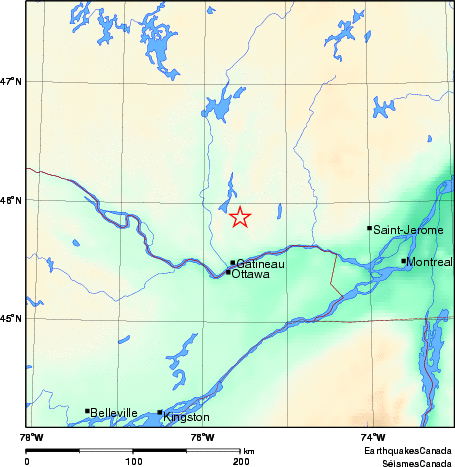 carte des environs du séisme