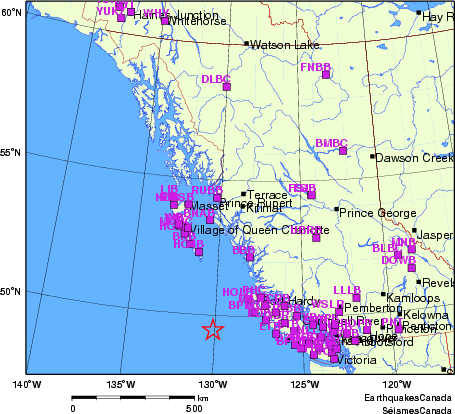 Map of Regional Seismographs