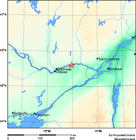 carte des environs du séisme