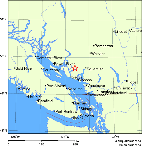 Map of Earthquake Localities