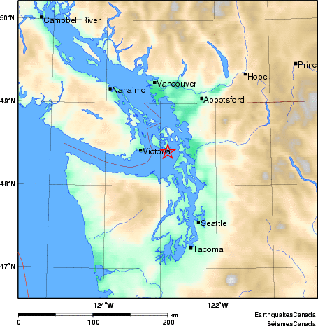 carte des environs du séisme