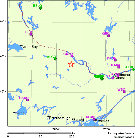 carte des localisations des stations sismologiques locales