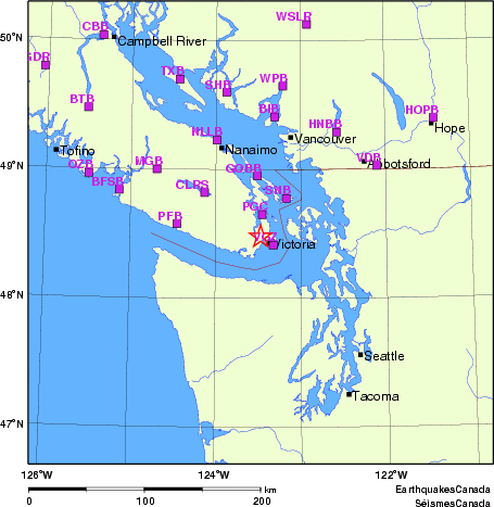 Map of Regional Seismographs