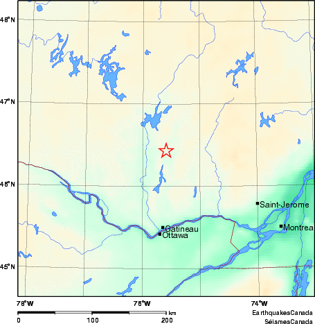 carte des environs du séisme