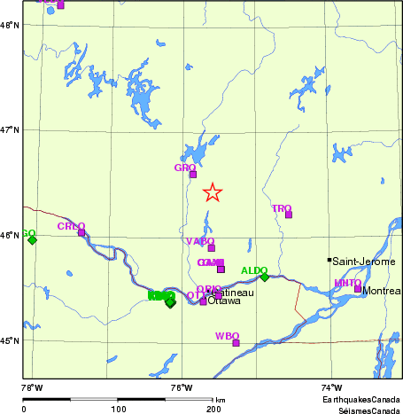 Map of Regional Seismographs