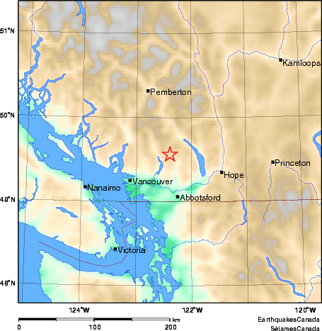 carte des environs du séisme