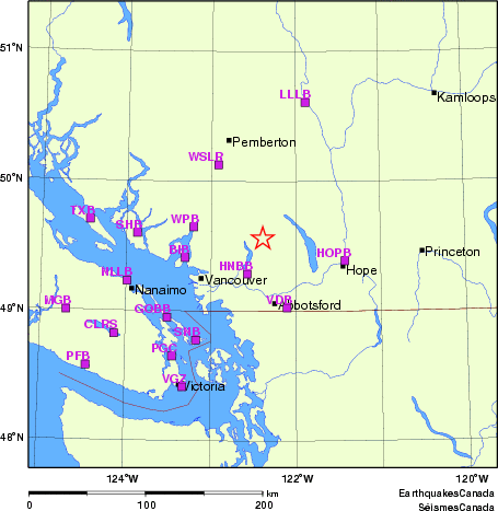 carte des localisations des stations sismologiques locales