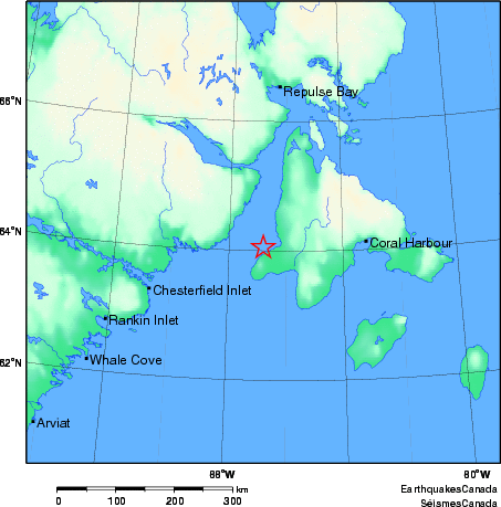 carte des environs du séisme