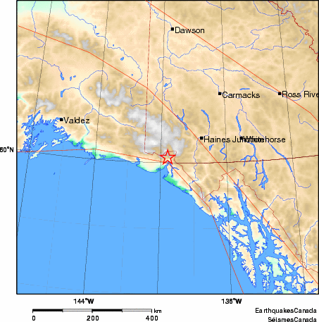 carte des environs du séisme