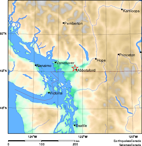 carte des environs du séisme