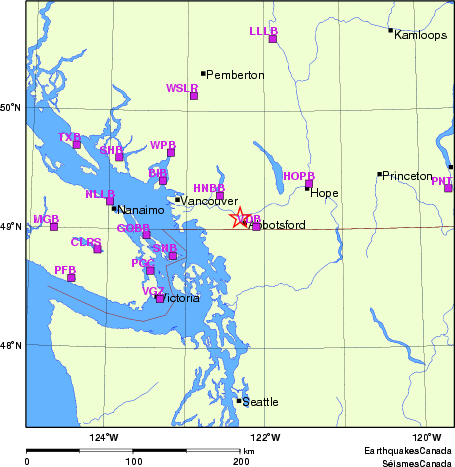 Map of Regional Seismographs